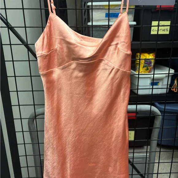 Princess Polly Shimmering Peach Mini Dress - Picture 2 of 3